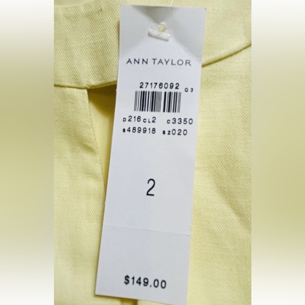 Ann Taylor Size 2 Linen Cotton Lined Midi Dress Buttercream Yellow Halter NWT - Picture 6 of 12